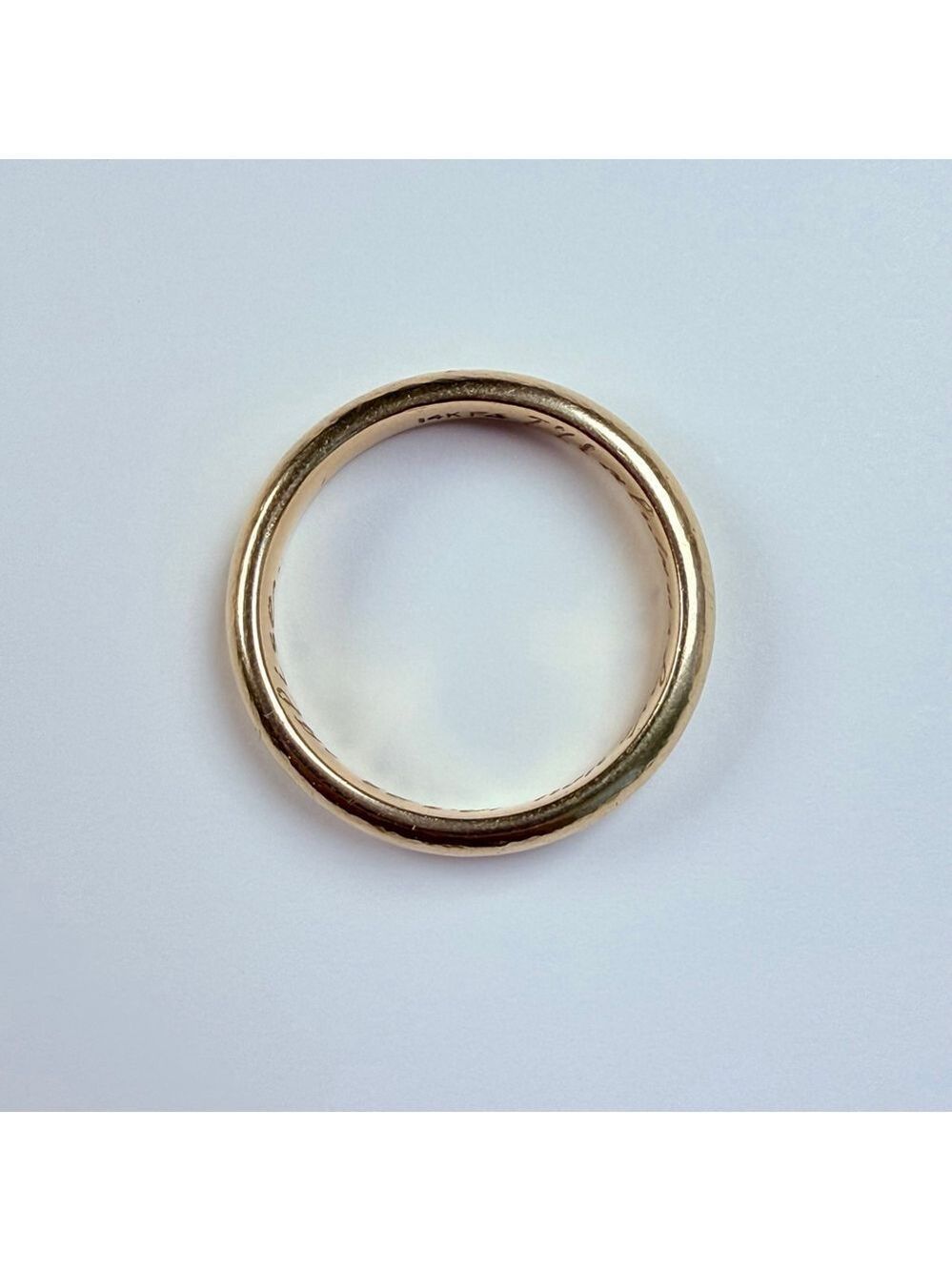 14K Solid Yellow Gold Frederick Goldman Classic Solid 4MM Band Vintage Ring SZ 9 - Picture 5 of 9
